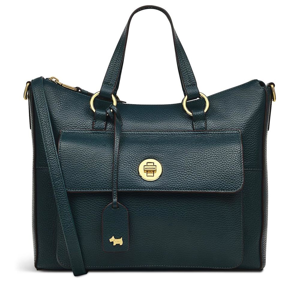 London Colebrook Medium Leather Ziptop Satchel Bag, Indus Tan :3